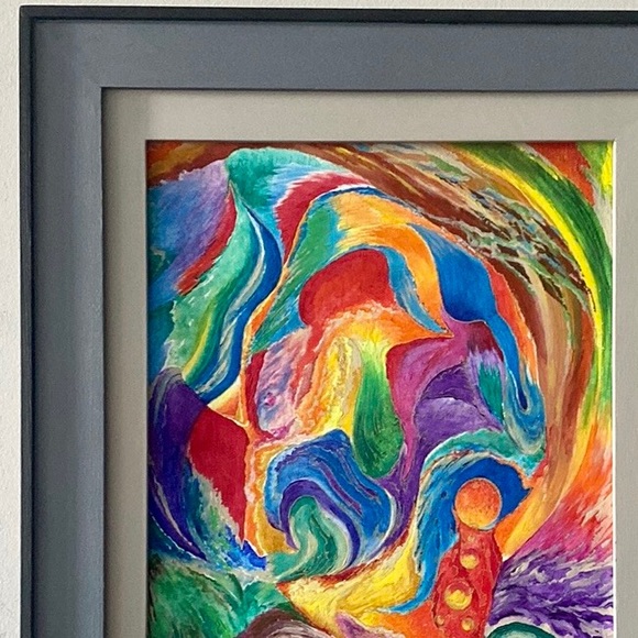 Original Acrylic Painting w/Gold Pen Called
"Meditation" 🎉 NWOT 🎉 - Picture 2 of 7